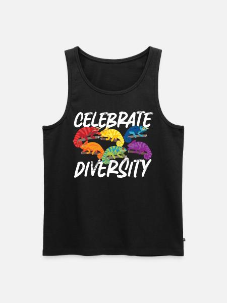 Chameleon Celebrate Diversity - Men's Premium Organic Tank Top - black