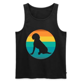 Hund Beagle Beagles Retro Vintage - Männer Premium Bio Tank Top - Schwarz - Vorne - AI Model Male 178 light (178cm)