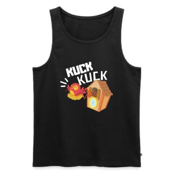 Cuck Cuck Black Forest Clock Funny Swabian Motif - Men's Premium Organic Tank Top - black - Front - AI Model Male 178 light (178cm)