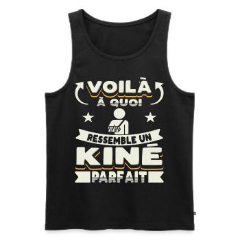 Kinésithérapeute Humour Kinésithérapie Kiné - Débardeur bio Premium Homme - noir - Devant - Michal (187cm)
