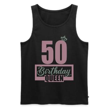 50. Geburtstag 50 Jahre 50er Birthday Queen - Männer Premium Bio Tank Top - Schwarz - Vorne - Michal (187cm)