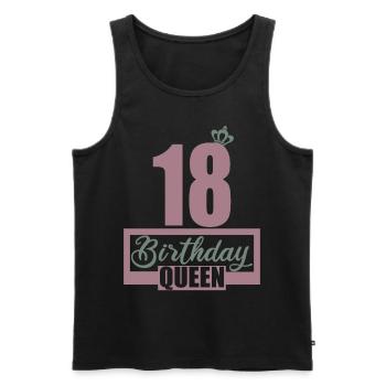 18. Geburtstag 18 Jahre 18er Birthday Queen - Männer Premium Bio Tank Top - Schwarz - Vorne - AI Model Male 178 light (178cm)