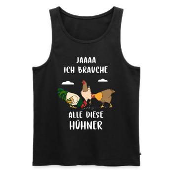 Huhn - Männer Premium Bio Tank Top - Schwarz - Vorne - Michal (187cm)