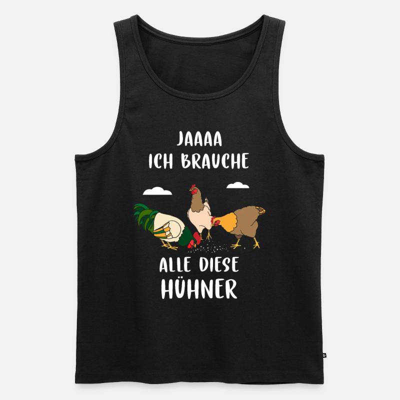 Huhn - Männer Premium Bio Tank Top - Schwarz