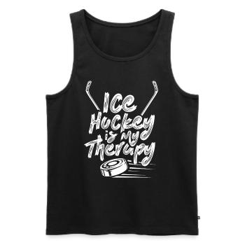 Le hockey est mon équipe de hockey de thérapie - Débardeur bio Premium Homme - noir - Devant - Michal (187cm)