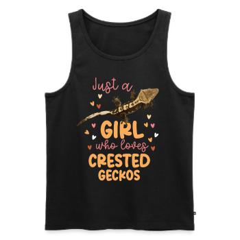 Just A Girl Who Loves Crested - Männer Premium Bio Tank Top - Schwarz - Vorne - AI Model Male 178 light (178cm)