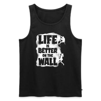 Rock Climbing Climber Life Is - Débardeur bio Premium Homme - noir - Devant - AI Model Male 178 light (178cm)