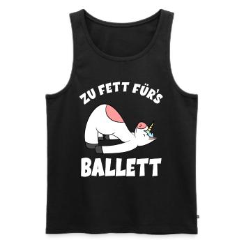 Ballerina Ballet Unicorn - Too Fat For Ballet - Men's Premium Organic Tank Top - black - Front - AI Model Male 178 light (178cm)