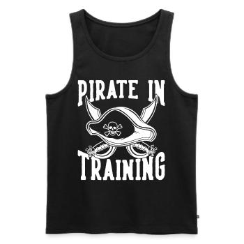 Pirat Totenkopf Freibeuter Kapitän Fun Geschenk - Männer Premium Bio Tank Top - Schwarz - Vorne - Michal (187cm)