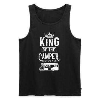 Camping King Of The Camper - Men's Premium Organic Tank Top - black - Front - AI Model Male 178 light (178cm)