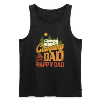 Camping Dad Happy Dad Motorhome - Männer Premium Bio Tank Top - Schwarz - Vorne - AI Model Male 178 light (178cm)