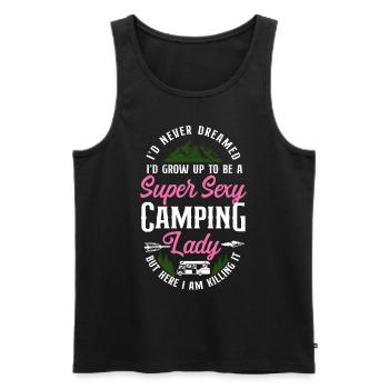 Super Sexy Camping Lady Motorhome - Männer Premium Bio Tank Top - Schwarz - Vorne - AI Model Male 178 light (178cm)