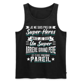 Arrière-grand-père Humour - Débardeur bio Premium Homme - noir - Devant - Michal (187cm)