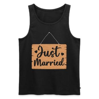 Just Married Schild - Débardeur bio Premium Homme - noir - Devant - Michal (187cm)