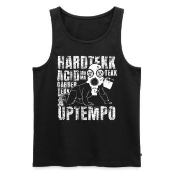 Raver / Rave / Gabber / Speedcore Raver Uptempo - Men's Premium Organic Tank Top - black - Front - AI Model Male 178 light (178cm)