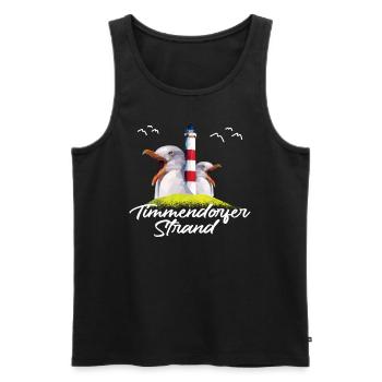 Timmendorfer Strand Ostsee Urlaub Souvenir - Männer Premium Bio Tank Top - Schwarz - Vorne - AI Model Male 178 light (178cm)