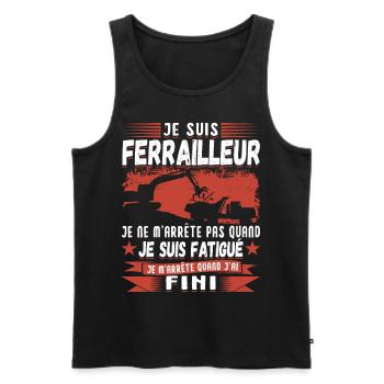 Ferrailleur Humour Ferraille - Débardeur bio Premium Homme - noir - Devant - AI Model Male 178 light (178cm)