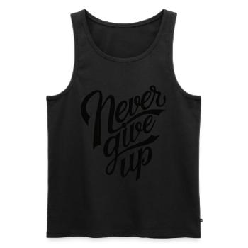 Never Give Up - Débardeur bio Premium Homme - noir - Devant - AI Model Male 178 light (178cm)