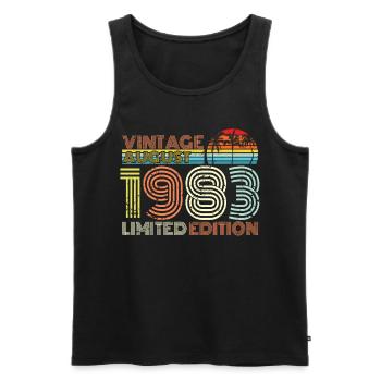 Vintage August 1983 Geschenkidee - Männer Premium Bio Tank Top - Schwarz - Vorne - Michal (187cm)