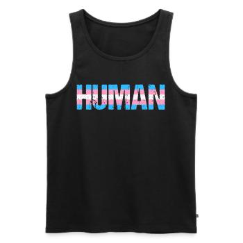 Mensch Trans Trans Pride Month LGBTQ Transgender - Männer Premium Bio Tank Top - Schwarz - Vorne - Michal (187cm)