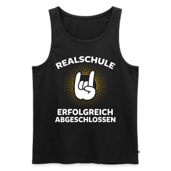 Realschule Erfolgreich Abgeschlossen - Männer Premium Bio Tank Top - Schwarz - Vorne - AI Model Male 178 light (178cm)