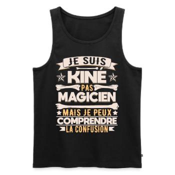 Kinésithérapeute Humour Kinésithérapie Kiné - Débardeur bio Premium Homme - noir - Devant - Michal (187cm)