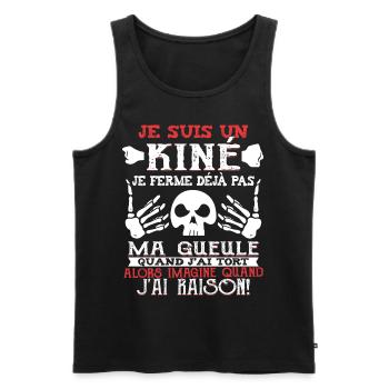 Kinésithérapeute Humour Kinésithérapie Kiné - Débardeur bio Premium Homme - noir - Devant - AI Model Male 178 light (178cm)