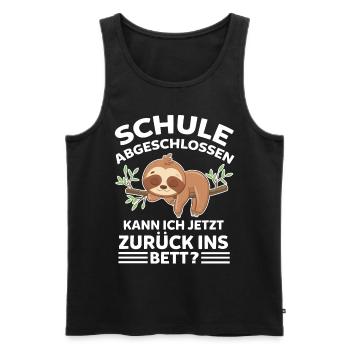 Sloth School Graduation Student School Leaving Certificate - Men's Premium Organic Tank Top - black - Front - Michal (187cm)