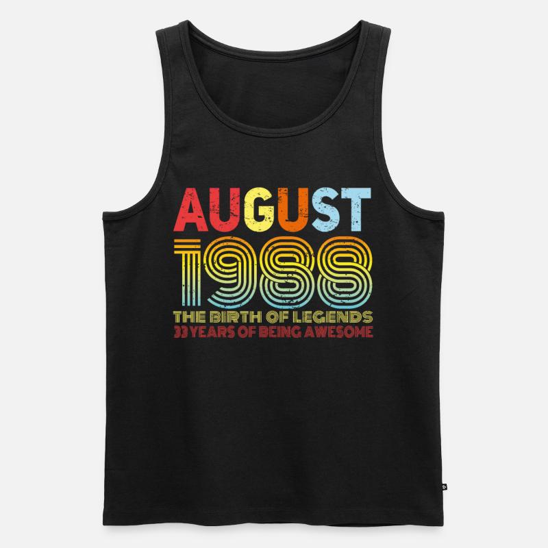 August 1988 Geschenkidee - Männer Premium Bio Tank Top - Schwarz