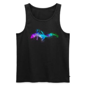 Leopard Gecko Watercolor - Débardeur bio Premium Homme - noir - Devant - AI Model Male 178 light (178cm)