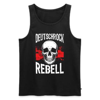 Deutschrock Rebell - Männer Premium Bio Tank Top - Schwarz - Vorne - AI Model Male 178 light (178cm)