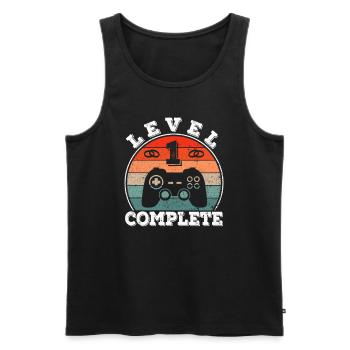 1 Jahr Ehe verheiratet Gamer 1. Hochzeitstag - Männer Premium Bio Tank Top - Schwarz - Vorne - Michal (187cm)