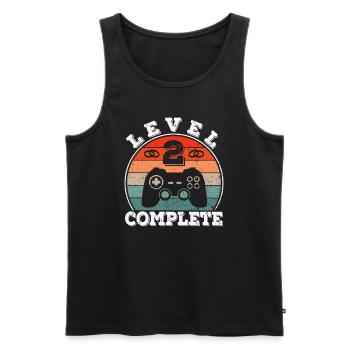 2 years married Gamer 2nd wedding anniversary - Men's Premium Organic Tank Top - black - Front - AI Model Male 178 light (178cm)