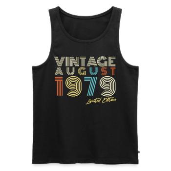 Vintage August 1979 Geschenkidee - Männer Premium Bio Tank Top - Schwarz - Vorne - Michal (187cm)