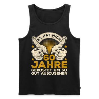 60. Geburtstag Männer 60 Jahre 60 jährige Männer - Männer Premium Bio Tank Top - Schwarz - Vorne - AI Model Male 178 light (178cm)
