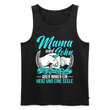 Mutter Mama Und Sohn Nicht Immer Einer Meinung - Männer Premium Bio Tank Top - Schwarz - Vorne - AI Model Male 178 light (178cm)