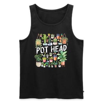 Potted Plant Pot Head - Männer Premium Bio Tank Top - Schwarz - Vorne - AI Model Male 178 light (178cm)