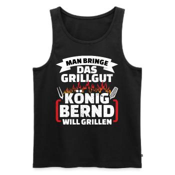 Bernd Grill König - Männer Premium Bio Tank Top - Schwarz - Vorne - Michal (187cm)