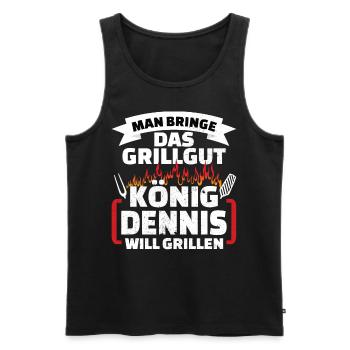 Dennis Grill König - Männer Premium Bio Tank Top - Schwarz - Vorne - AI Model Male 178 light (178cm)