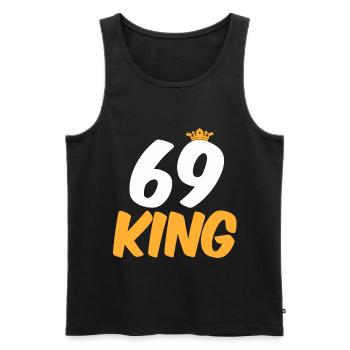69th birthday 69 years old 69 years - Men's Premium Organic Tank Top - black - Front - AI Model Male 178 light (178cm)