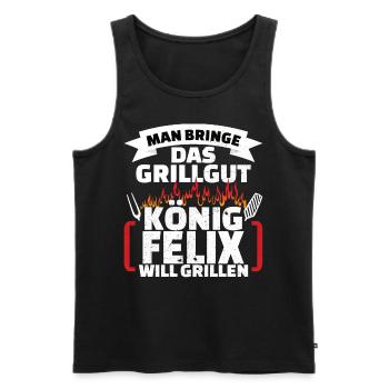 Felix Grill König - Männer Premium Bio Tank Top - Schwarz - Vorne - Michal (187cm)