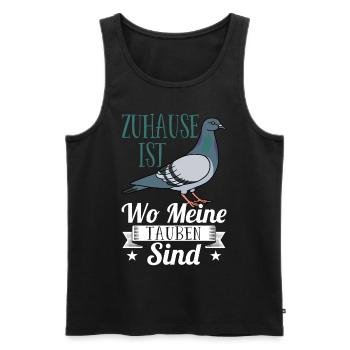 Zuhause ist wo meine Tauben sind taube taubenzucht - Männer Premium Bio Tank Top - Schwarz - Vorne - AI Model Male 178 light (178cm)