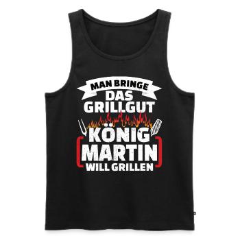 Martin Grill König - Männer Premium Bio Tank Top - Schwarz - Vorne - Michal (187cm)