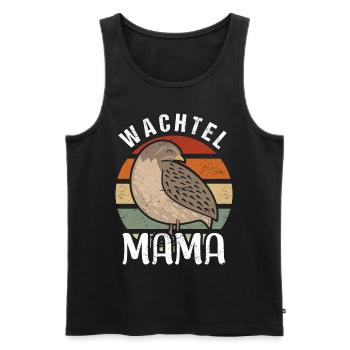 Wachtel Mama wachtel zwergwachtel - Männer Premium Bio Tank Top - Schwarz - Vorne - AI Model Male 178 light (178cm)