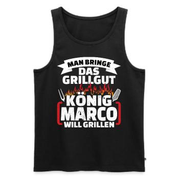 Marco Grill König - Männer Premium Bio Tank Top - Schwarz - Vorne - Michal (187cm)