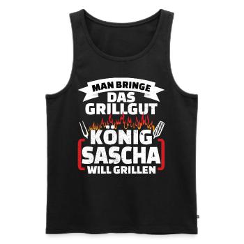 Sascha Grill König - Männer Premium Bio Tank Top - Schwarz - Vorne - Michal (187cm)