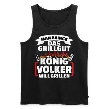 Volker Grill König - Männer Premium Bio Tank Top - Schwarz - Vorne - AI Model Male 178 light (178cm)