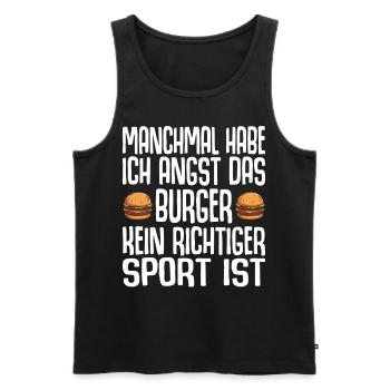 Burger Cheesburger Fast Food Essen Lustiger Spruch - Männer Premium Bio Tank Top - Schwarz - Vorne - AI Model Male 178 light (178cm)