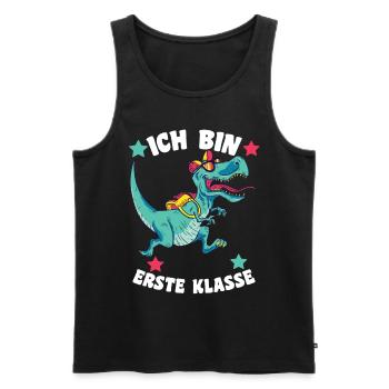 Schulkind Dinosaurier Schulanfang Einschulung Erst - Männer Premium Bio Tank Top - Schwarz - Vorne - Michal (187cm)