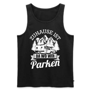 Zuhause Ist Da Wo Wir Parken camping campen - Männer Premium Bio Tank Top - Schwarz - Vorne - AI Model Male 178 light (178cm)